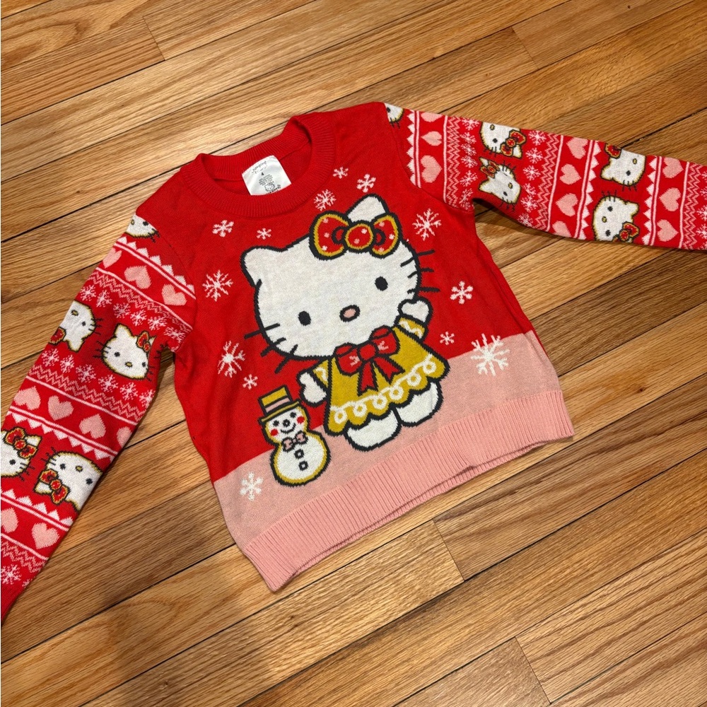 Hello Kitty Festive Red and White Sweater